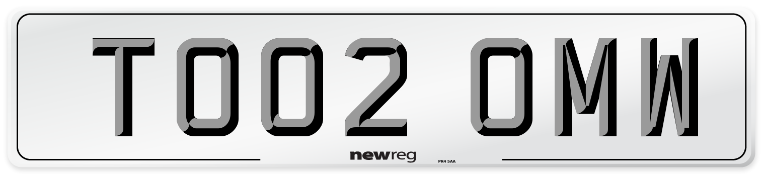 TO02 OMW Number Plate from New Reg
